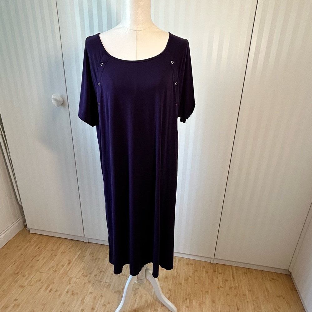 Ekouaer purple nursing maternity top snap access soft comfortable Size XXL